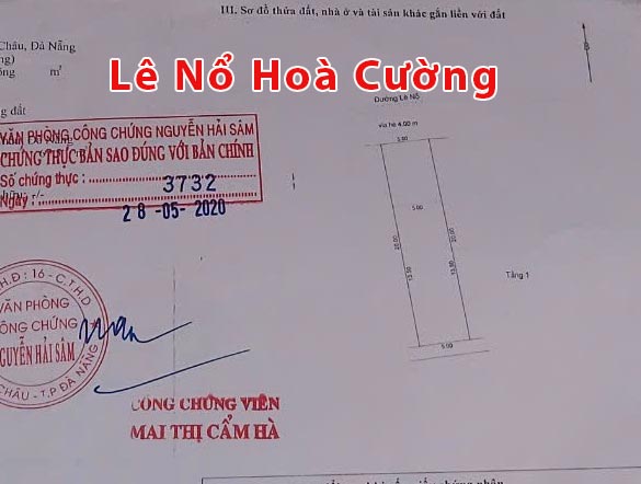 BÁN ĐẤT TẶNG NHÀ ĐƯỜNG LÊ NỔ ĐỐI DIỆN TRƯỜNG HỒ NGHINH