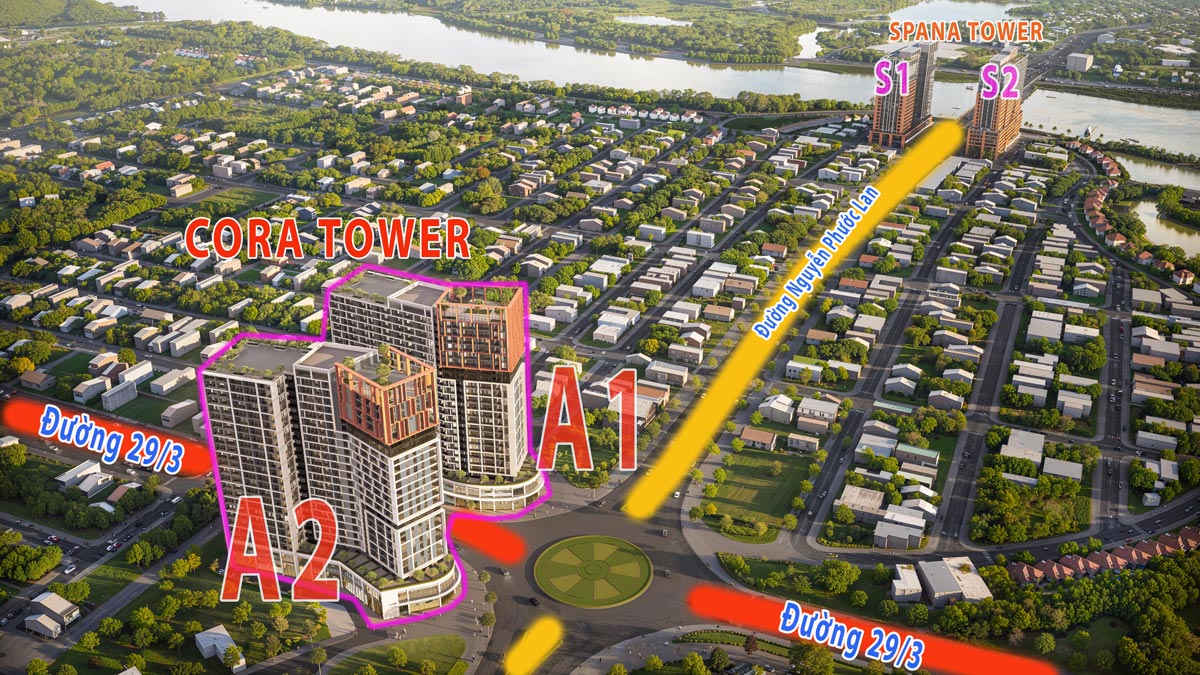 Tổng quan căn hộ Cora tower hoà xuân