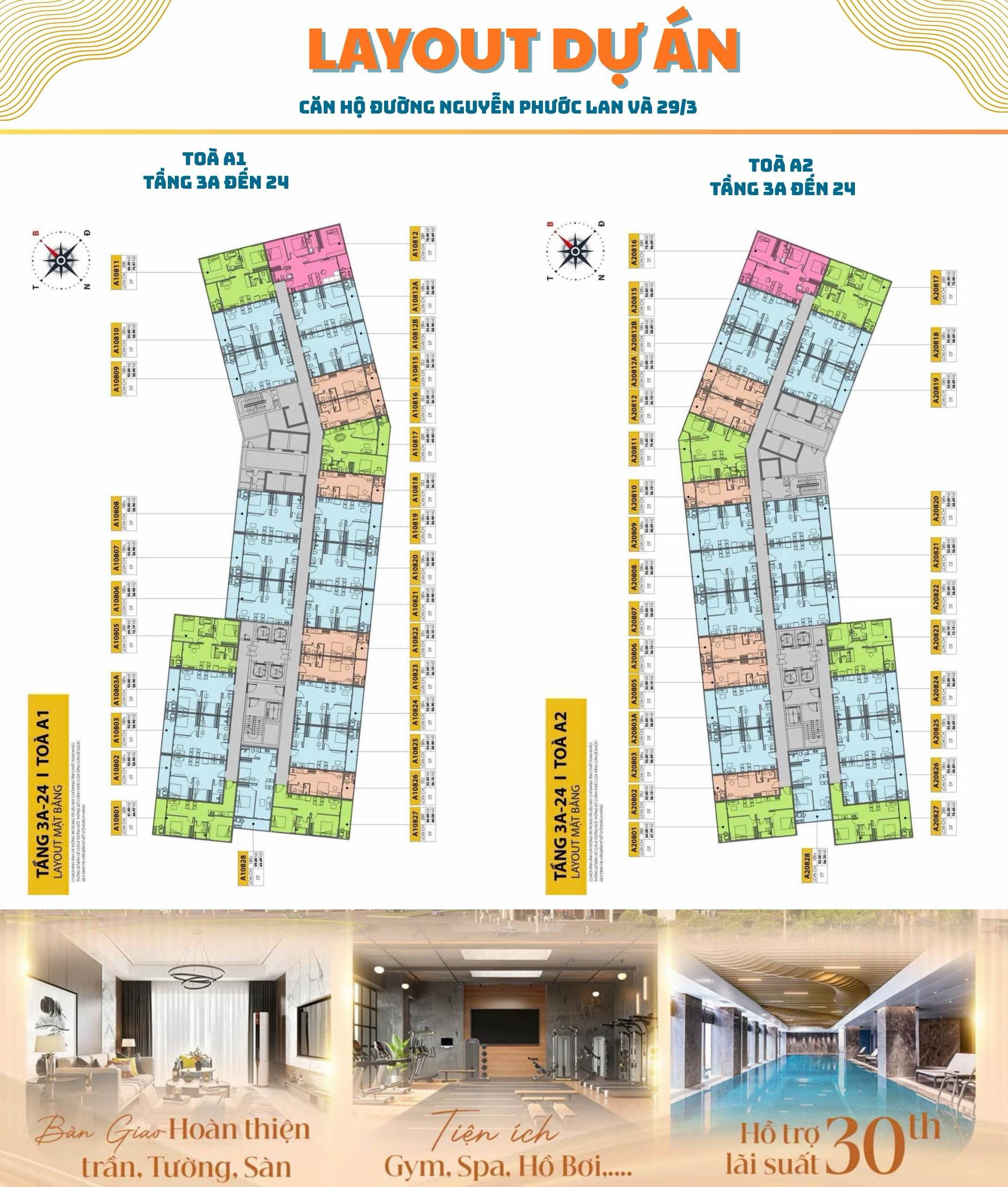 Tổng quan căn hộ Cora tower hoà xuân