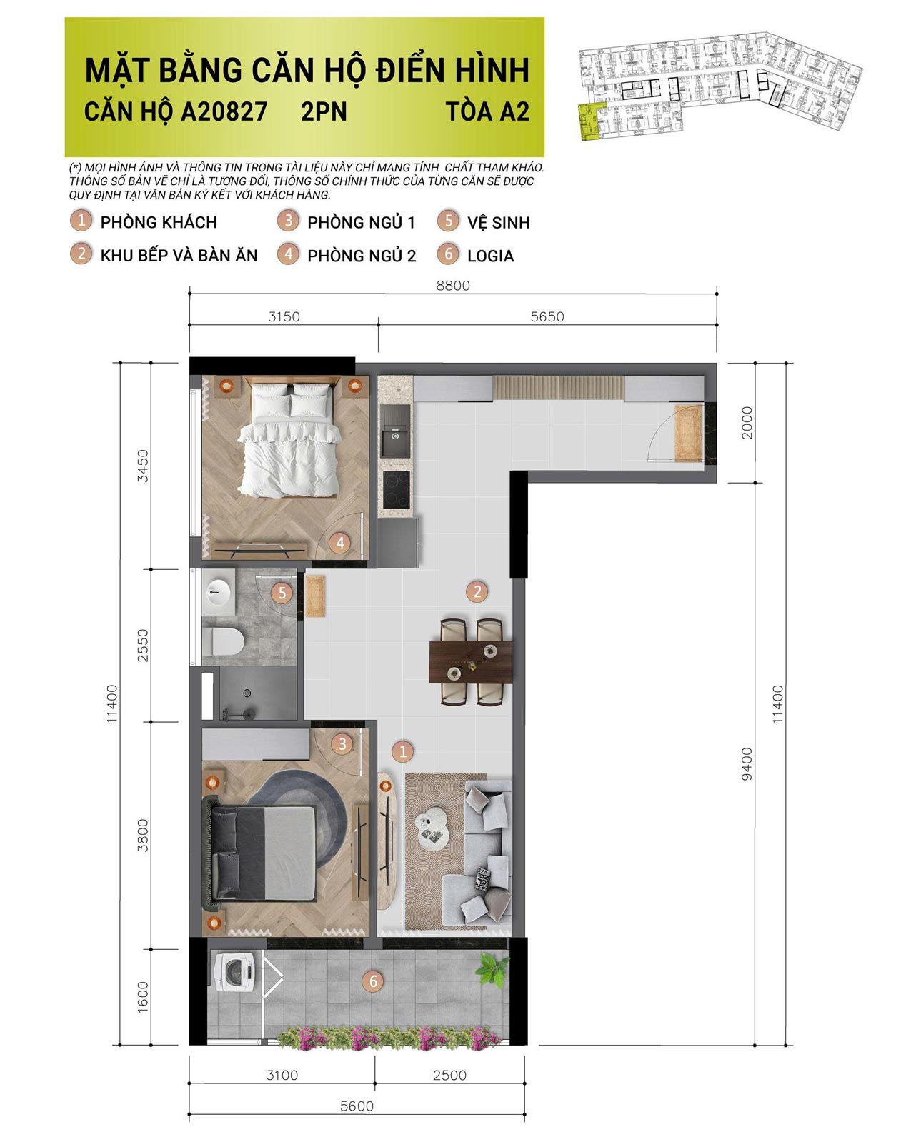 Lộ diện phối cảnh mới Layout diện tích Cora 