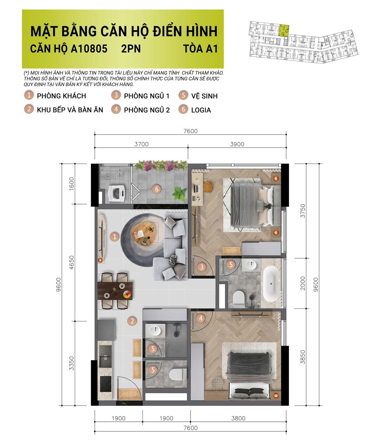 Lộ diện phối cảnh mới Layout diện tích Cora 