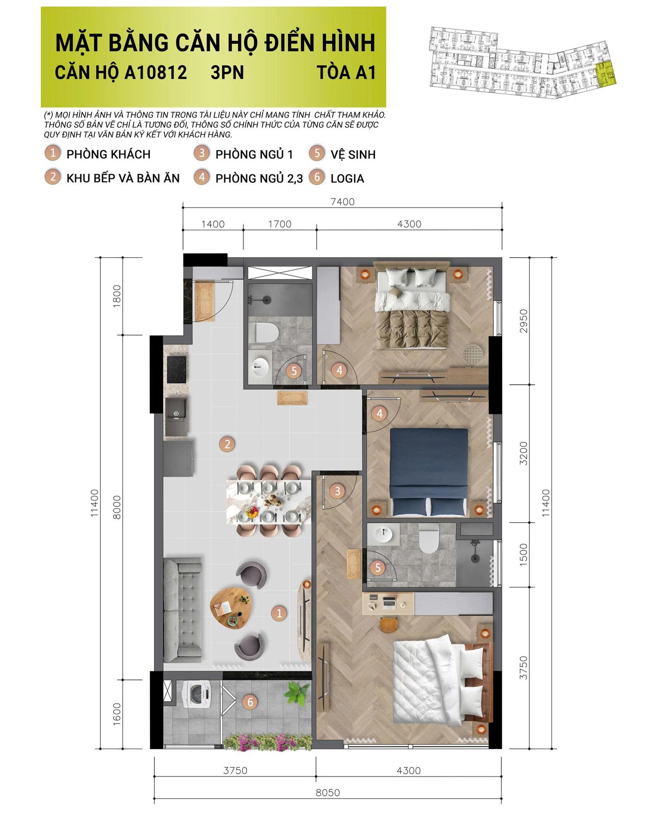 Lộ diện phối cảnh mới Layout diện tích Cora 